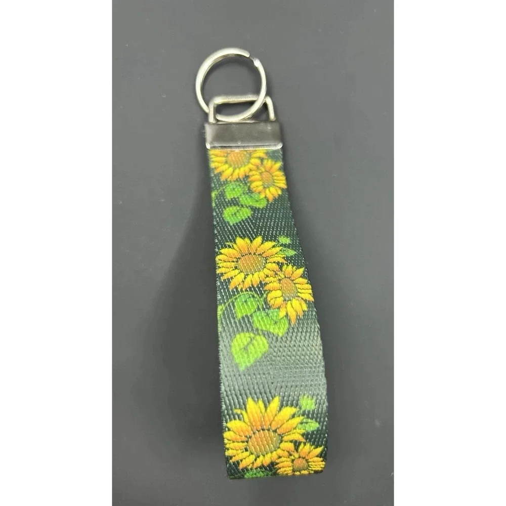 Sunflowers Wristlet Holder Key Fob Keychain Lanyard Strap 1